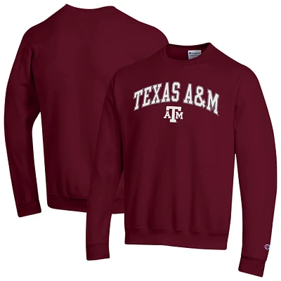 Men's Champion Maroon Texas A&M Aggies Arch Over Logo Pullover Sweatshirt