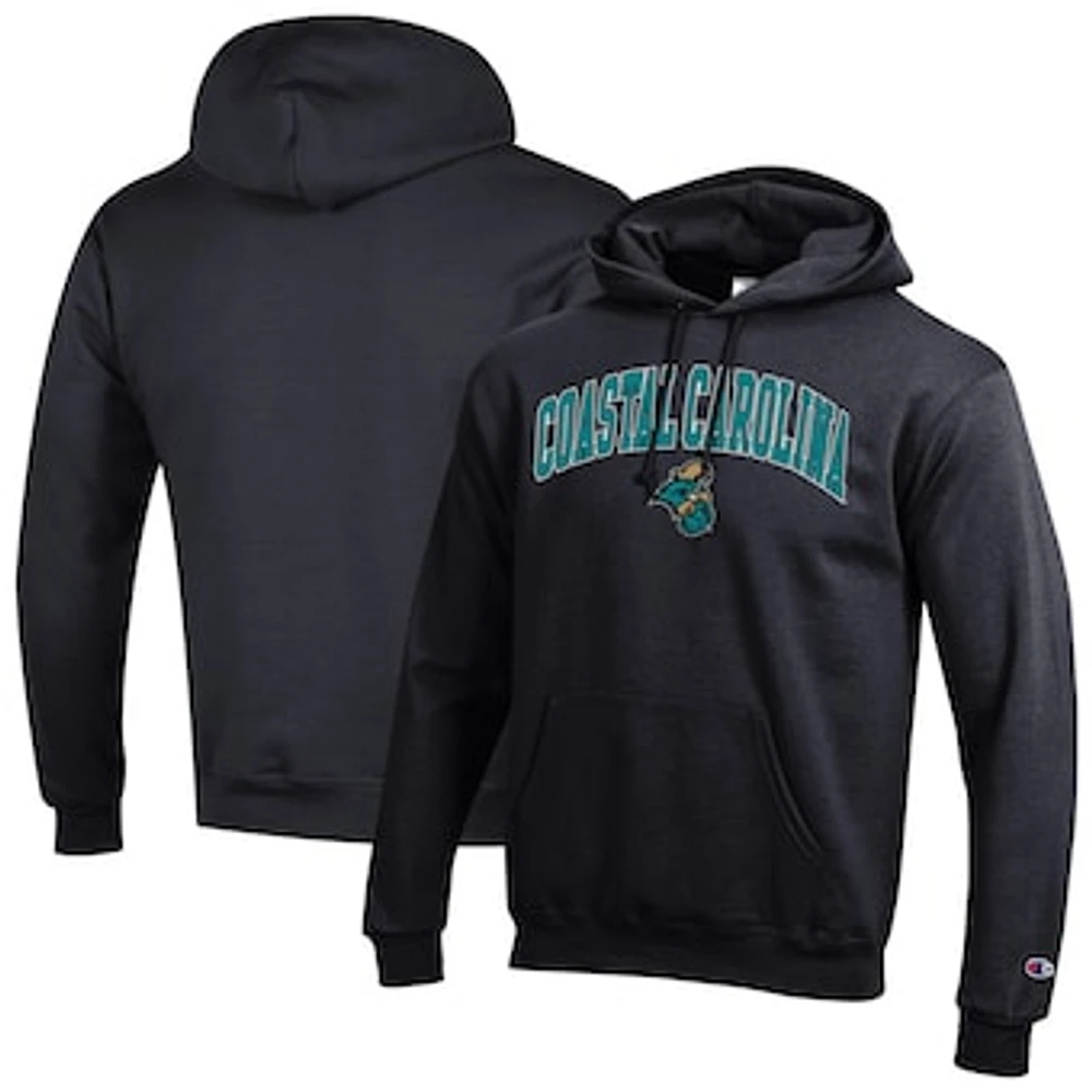 Men's Champion Black Coastal Carolina Chanticleers Arch Over Logo Pullover Hoodie