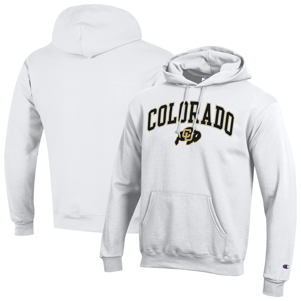 Men's Champion White Colorado Buffaloes Arch Over Logo Pullover Hoodie