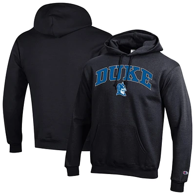 Men's Champion Black Duke Blue Devils Arched Logo Fleece Pullover Hoodie