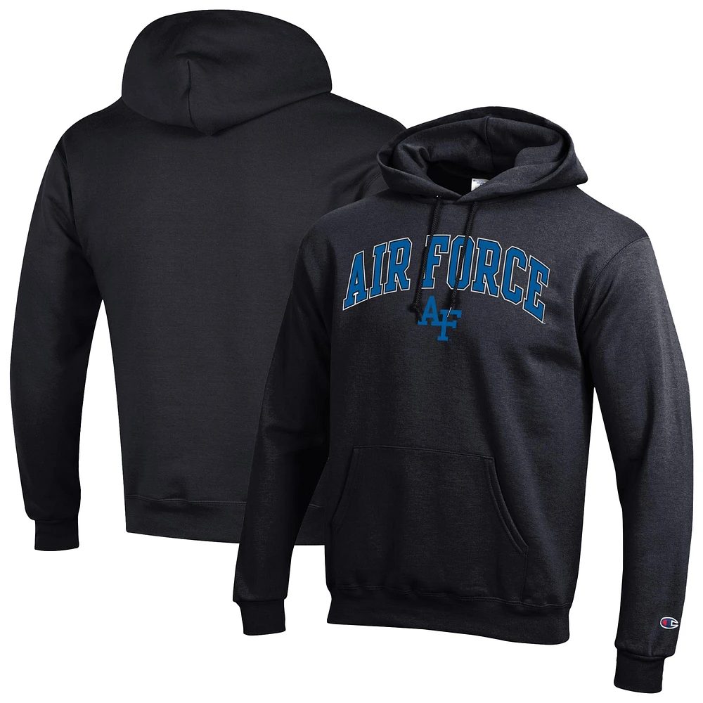 Men's Champion Black Air Force Falcons Arch Over Logo Pullover Hoodie