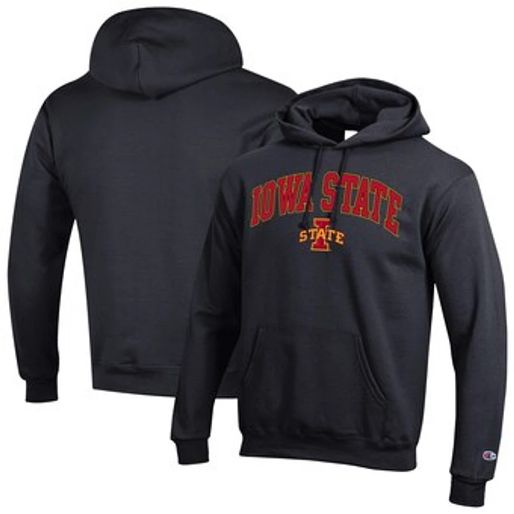 Men's Champion Black Iowa State Cyclones Arched Logo Fleece Pullover Hoodie