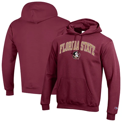 Men's Champion Garnet Florida State Seminoles Arched Logo Fleece Pullover Hoodie