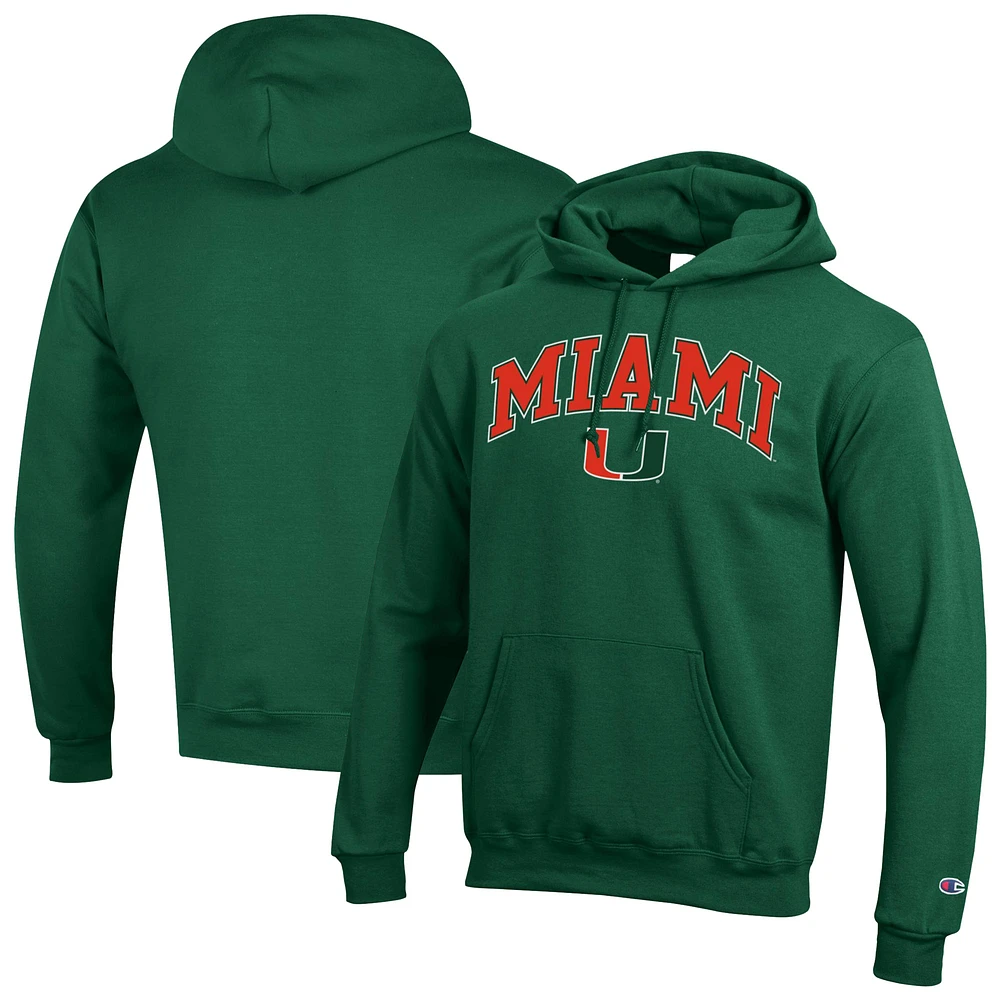 Men's Champion Miami Hurricanes Arch Over Logo Pullover Hoodie