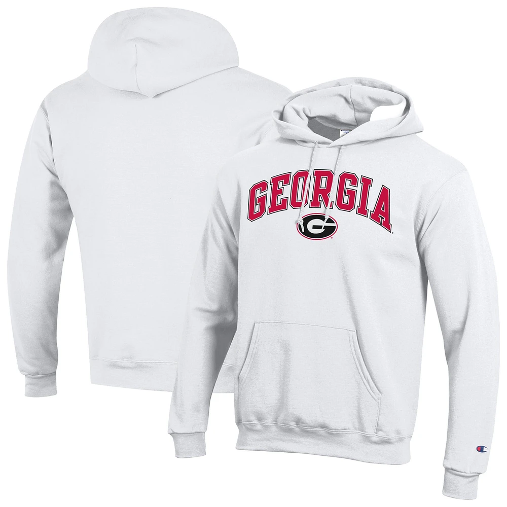 Men's Champion Georgia Bulldogs Arched Logo Fleece Pullover Hoodie