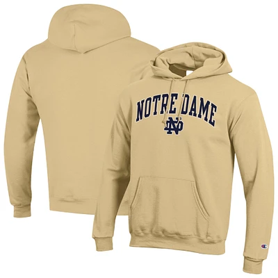 Men's Champion Gold Notre Dame Fighting Irish Arched Logo Fleece Pullover Hoodie