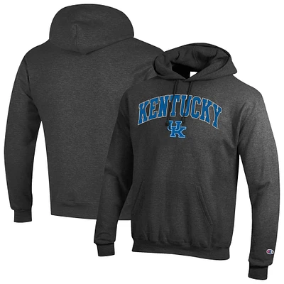 Men's Champion Heather Charcoal Kentucky Wildcats Arch Over Logo Pullover Hoodie