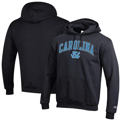 Men's Champion Black North Carolina Tar Heels Arch Over Logo Pullover Hoodie