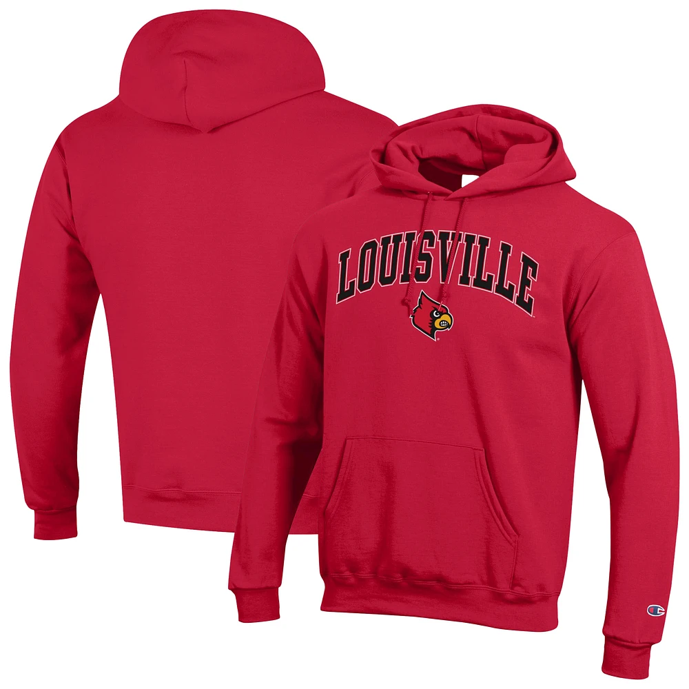 Men's Champion Louisville Cardinals Arch Over Logo Pullover Hoodie