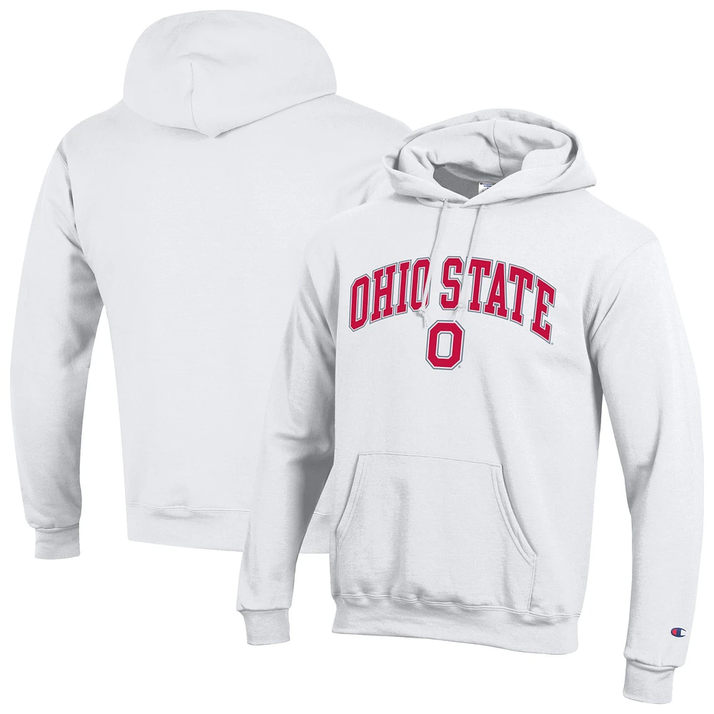 Men's Champion Ohio State Buckeyes Arched Logo Fleece Pullover Hoodie