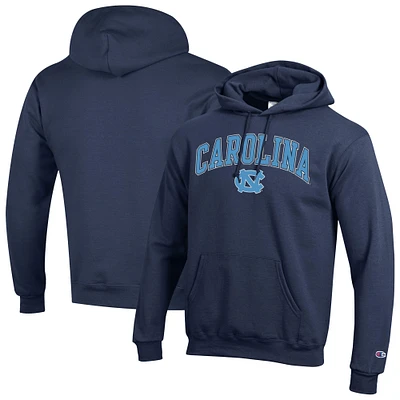 Men's Champion Navy North Carolina Tar Heels Arch Over Logo Pullover Hoodie