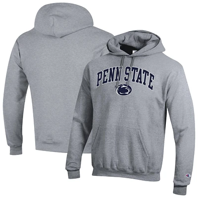 Men's Champion Heather Gray Penn State Nittany Lions Arched Logo Fleece Pullover Hoodie