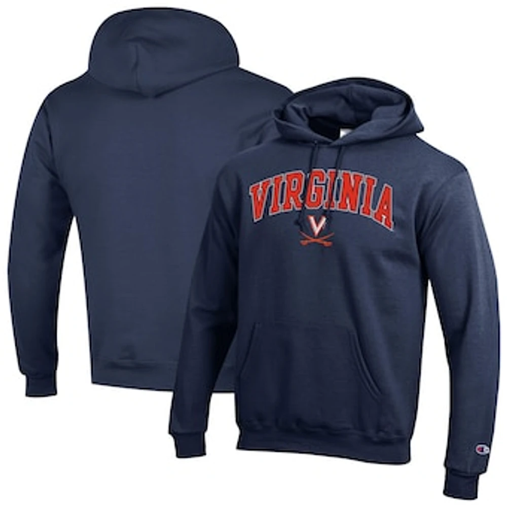 Men's Champion Navy Virginia Cavaliers Arched Logo Fleece Pullover Hoodie