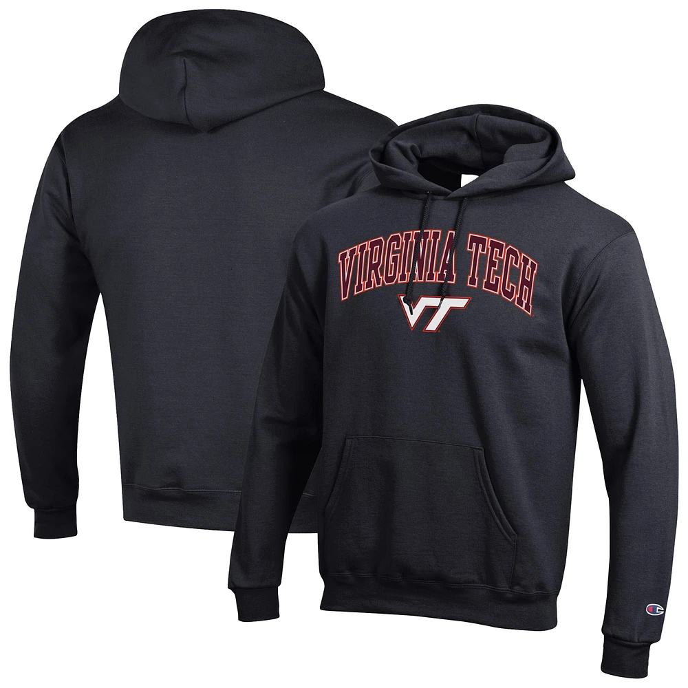 Men's Champion Black Virginia Tech Hokies Arch Over Logo Pullover Hoodie