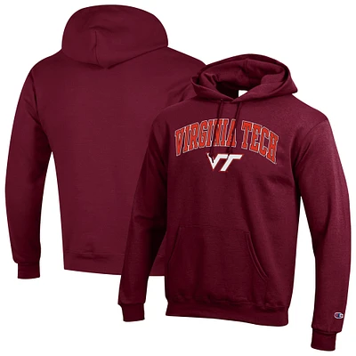 Men's Champion Maroon Virginia Tech Hokies Arched Logo Fleece Pullover Hoodie