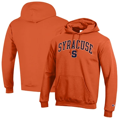 Men's Champion Orange Syracuse Arch Over Logo Pullover Hoodie