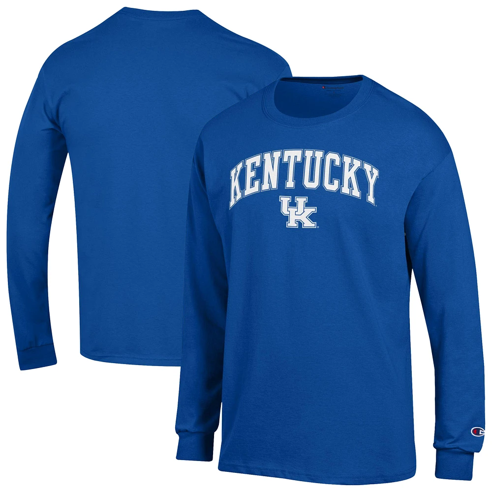 Men's Champion Royal Kentucky Wildcats Arch Over Logo Long Sleeve T-Shirt