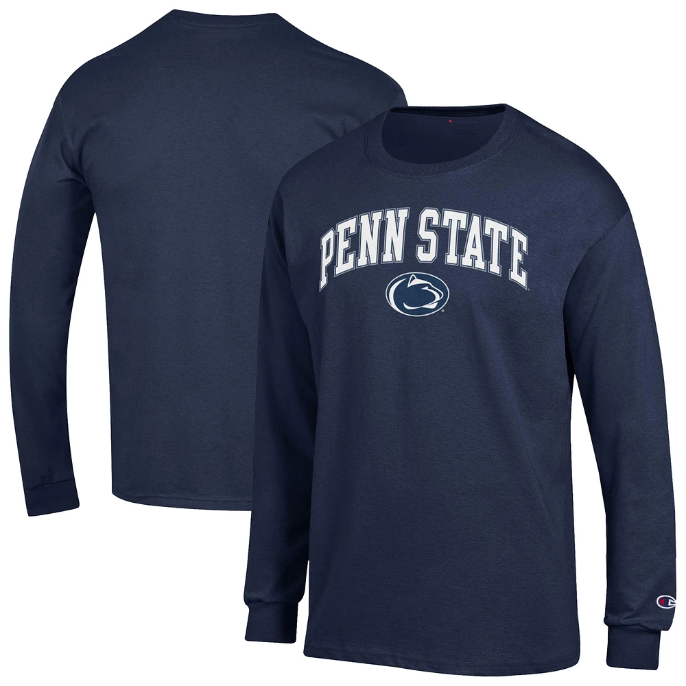 Men's Champion Navy Penn State Nittany Lions Arch Over Logo Long Sleeve T-Shirt