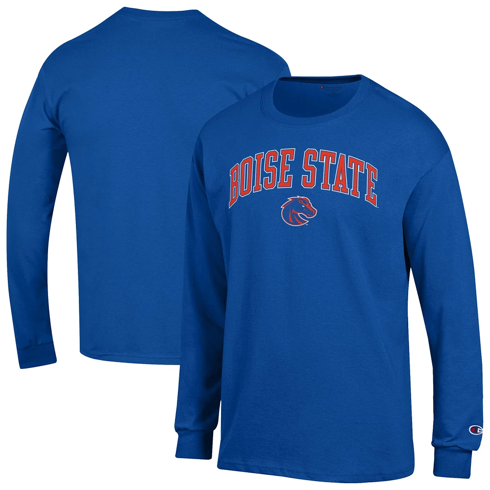 Men's Champion Royal Boise State Broncos Arch Over Logo Long Sleeve T-Shirt