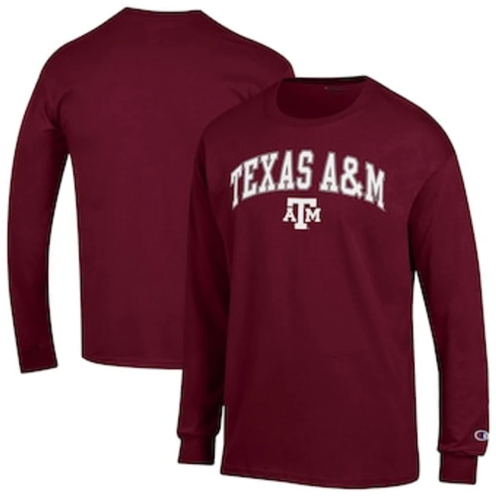 Men's Champion Maroon Texas A&M Aggies Arch Over Logo Long Sleeve T-Shirt