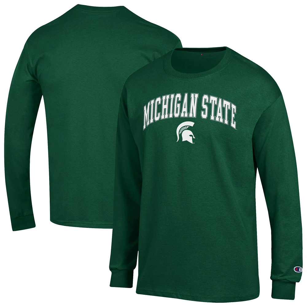 Men's Champion Michigan State Spartans Arch Over Logo Long Sleeve T-Shirt