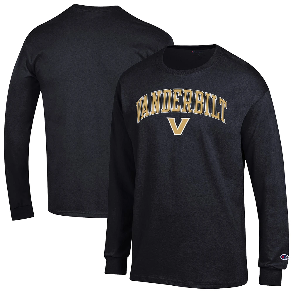 Men's Champion Black Vanderbilt Commodores Arch Over Logo Long Sleeve T-Shirt