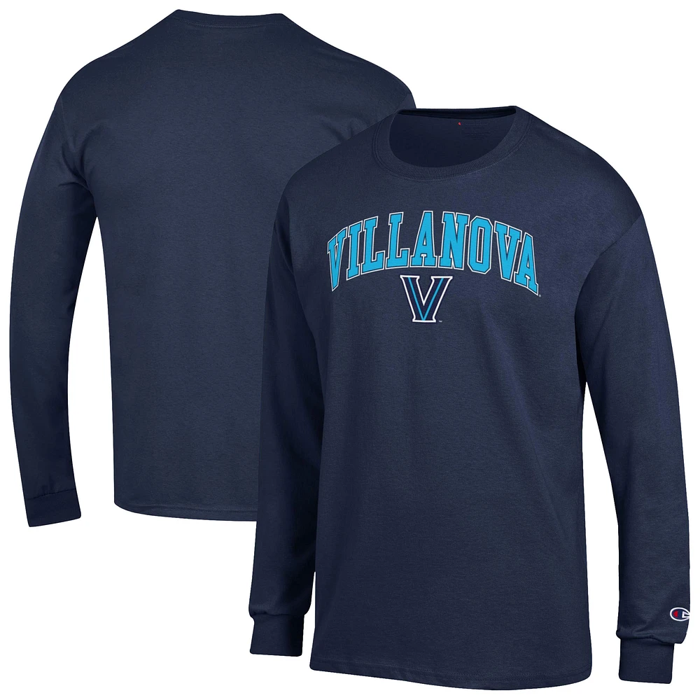 Men's Champion Navy Villanova Wildcats Arch Over Logo Long Sleeve T-Shirt