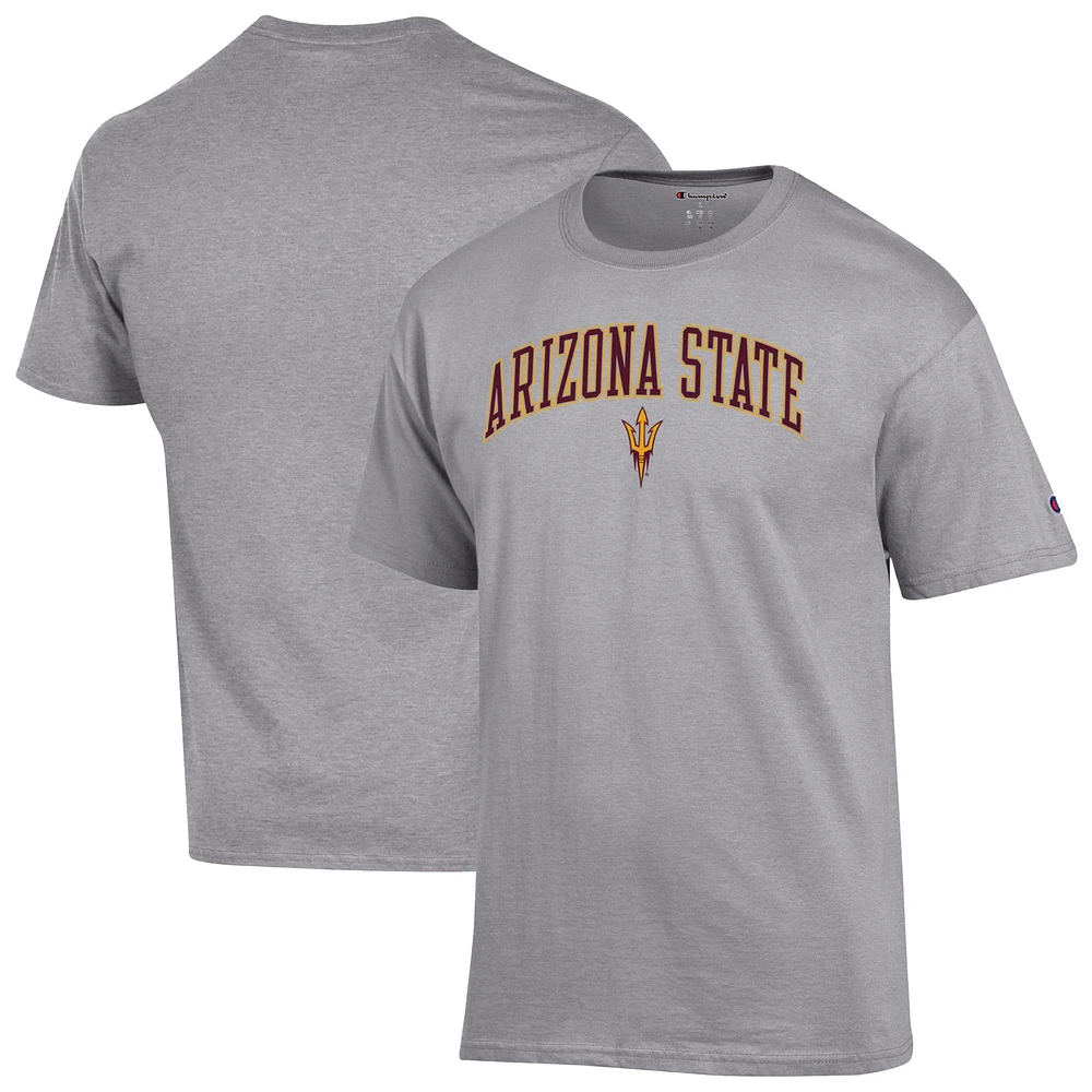 Men's Champion Heather Gray Arizona State Sun Devils Arch Over Logo T-Shirt