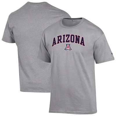 Men's Champion Heather Gray Arizona Wildcats Arch Over Logo T-Shirt
