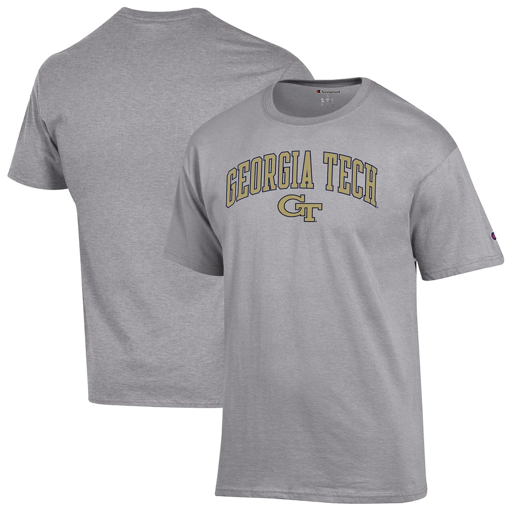 Men's Champion Heather Gray Georgia Tech Yellow Jackets Arch Over Logo T-Shirt