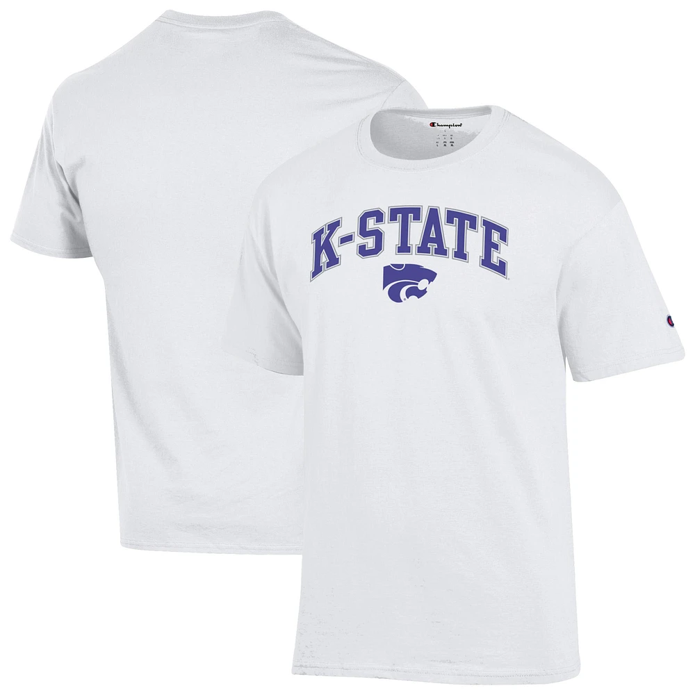 Men's Champion White Kansas State Wildcats Arch Over Logo T-Shirt