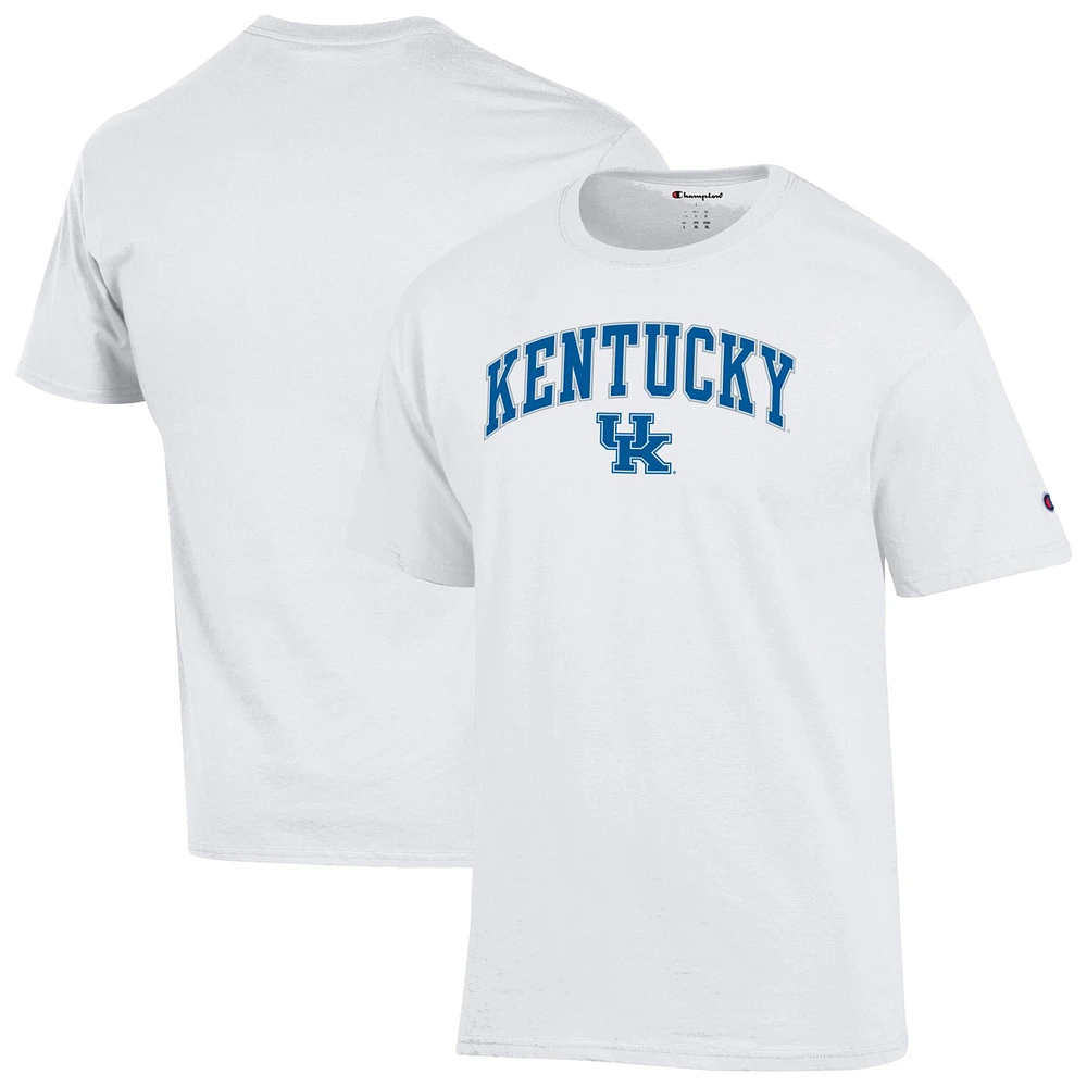 Men's Champion White Kentucky Wildcats Arch Over Logo T-Shirt