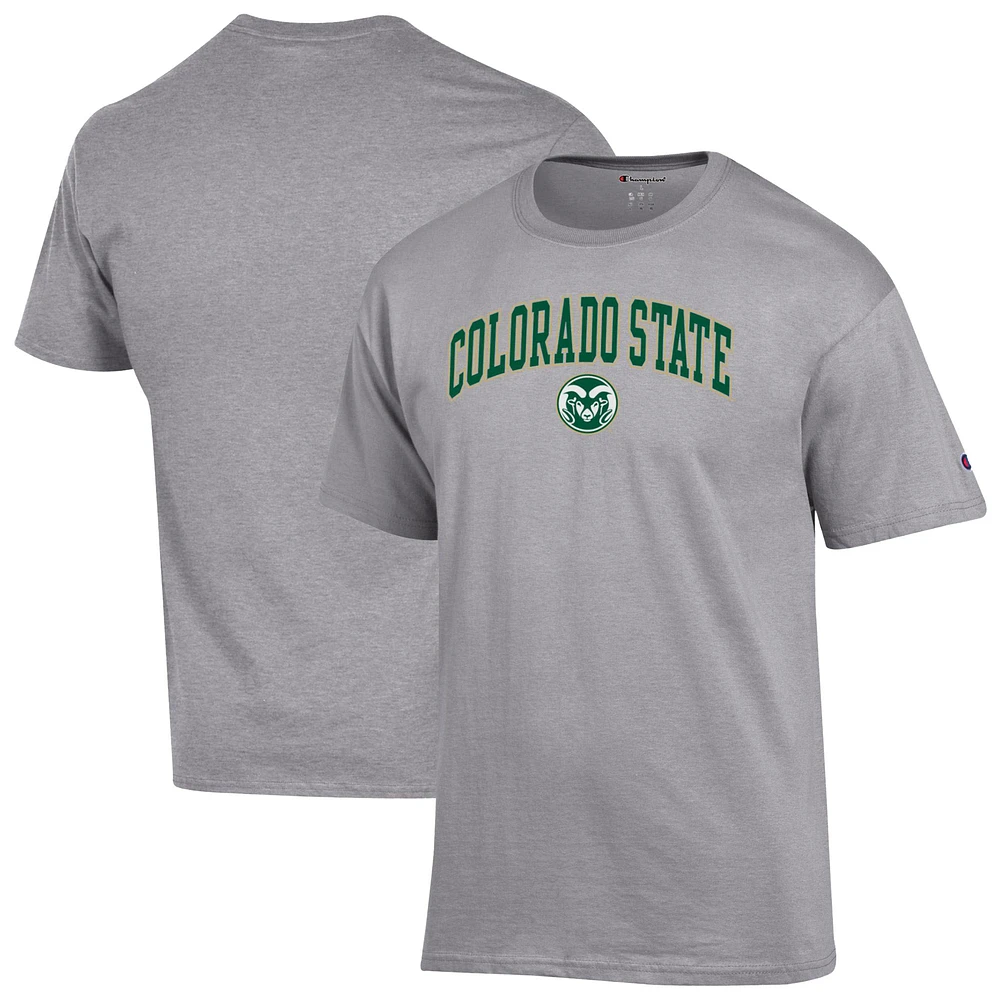 Men's Champion Heather Gray Colorado State Rams Arch Over Logo T-Shirt