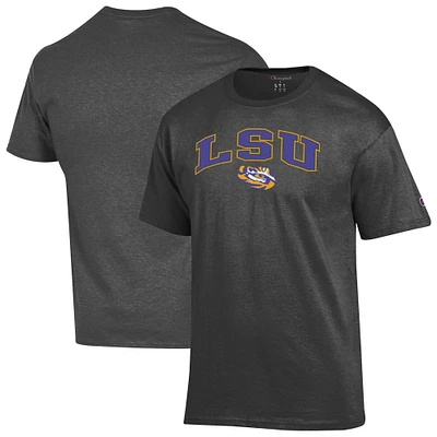 Men's Champion  Charcoal LSU Tigers Arch Over Logo T-Shirt