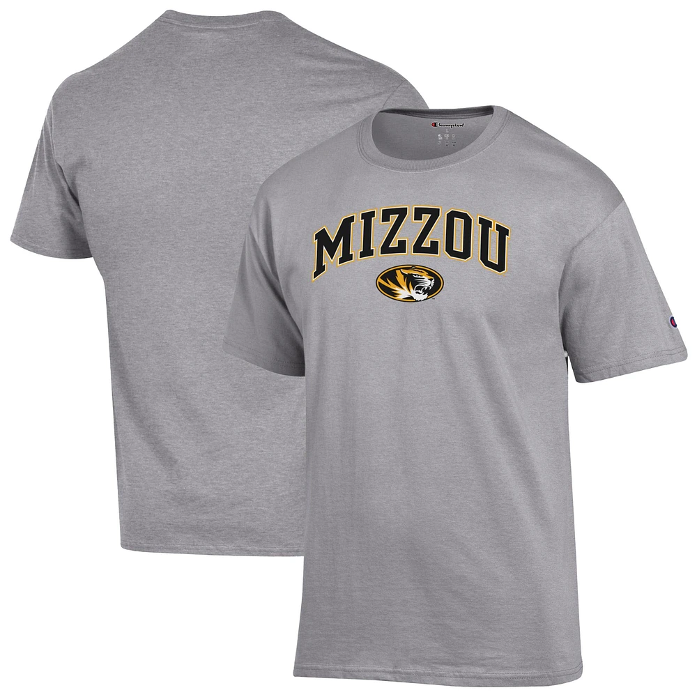 Men's Champion Heather Gray Missouri Tigers Arch Over Logo T-Shirt