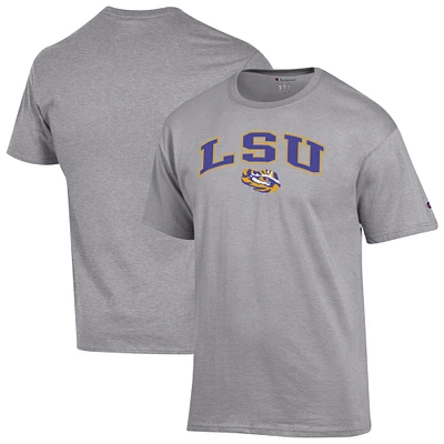 Men's Champion  Heather Gray LSU Tigers Arch Over Logo T-Shirt