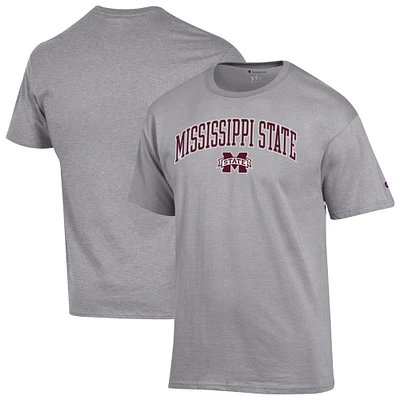 Men's Champion Heather Gray Mississippi State Bulldogs Arch Over Logo T-Shirt