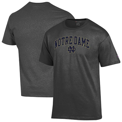 Men's Champion Heather Charcoal Notre Dame Fighting Irish Arched Logo T-Shirt