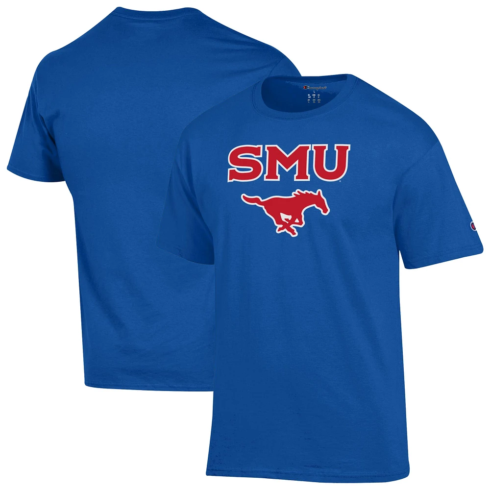 Men's Champion Royal SMU Mustangs Arch Over Logo T-Shirt
