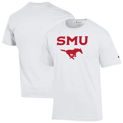 Men's Champion White SMU Mustangs Arched Logo T-Shirt
