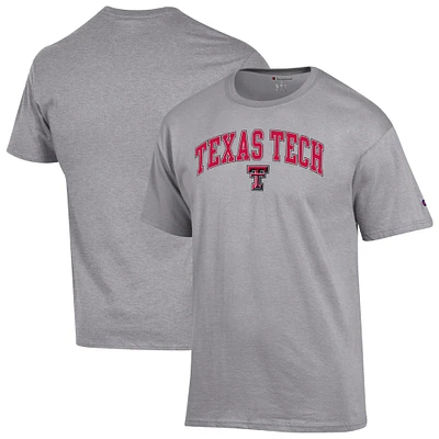 Men's Champion Heather Gray Texas Tech Red Raiders Arch Over Logo T-Shirt