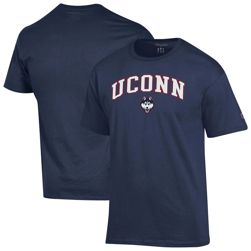 Men's Champion Navy UConn Huskies Arched Logo T-Shirt