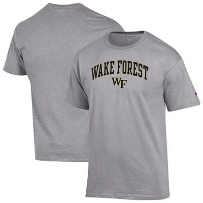 Men's Champion Heather Gray Wake Forest Demon Deacons Arch Over Logo T-Shirt