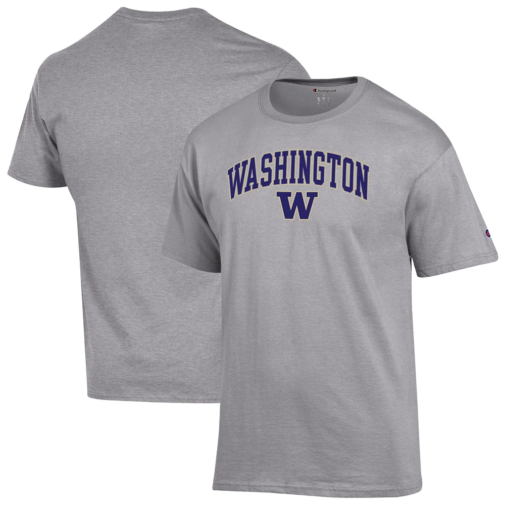 Men's Champion Heather Gray Washington Huskies Arch Over Logo T-Shirt