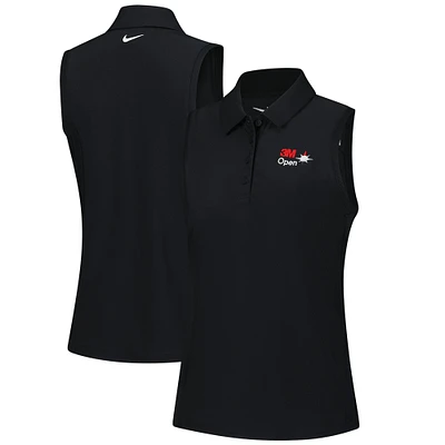Women's Nike Black 3M Open Victory Performance Sleeveless Polo