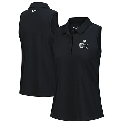 Women's Nike Black The Zurich Classic Performance Sleeveless Polo