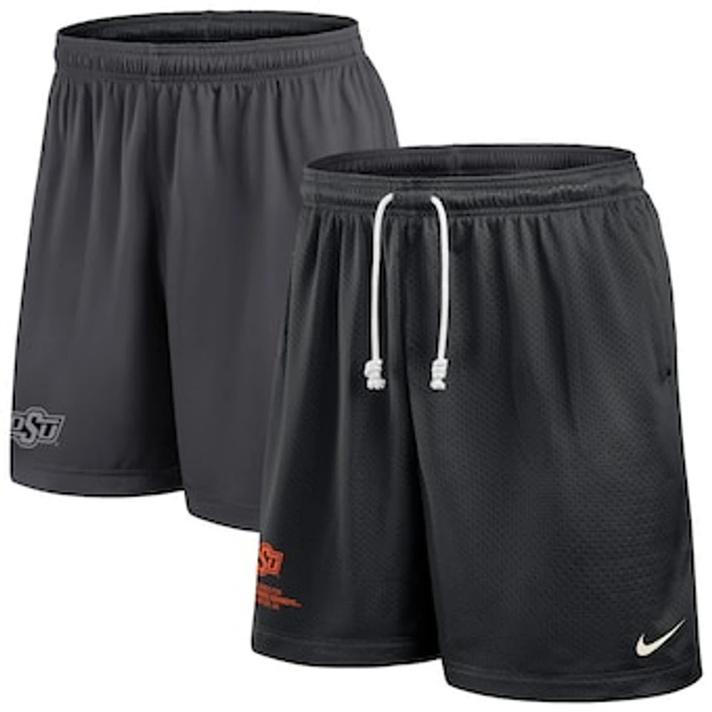Men's Nike Black/Gray Oklahoma State Cowboys 2025 Sideline Reversible Performance Shorts
