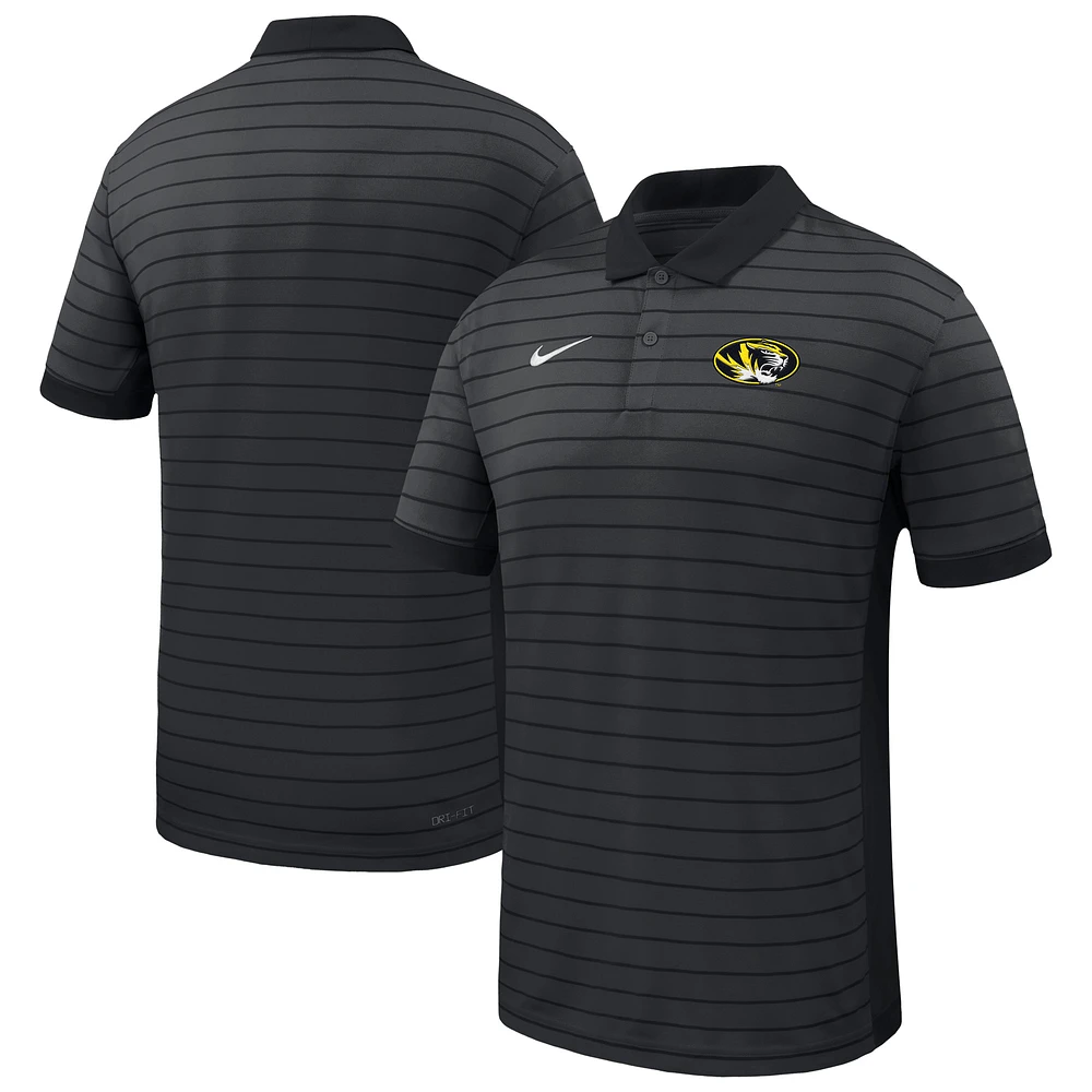Men's Nike Black Missouri Tigers 2025 Early Season Coaches Sideline Victory Stripe Performance Polo