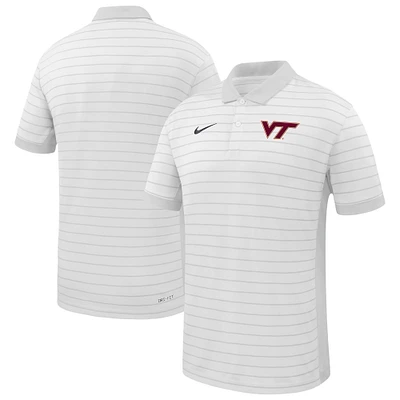 Men's Nike White Virginia Tech Hokies 2025 Early Season Coaches Sideline Victory Stripe Performance Polo