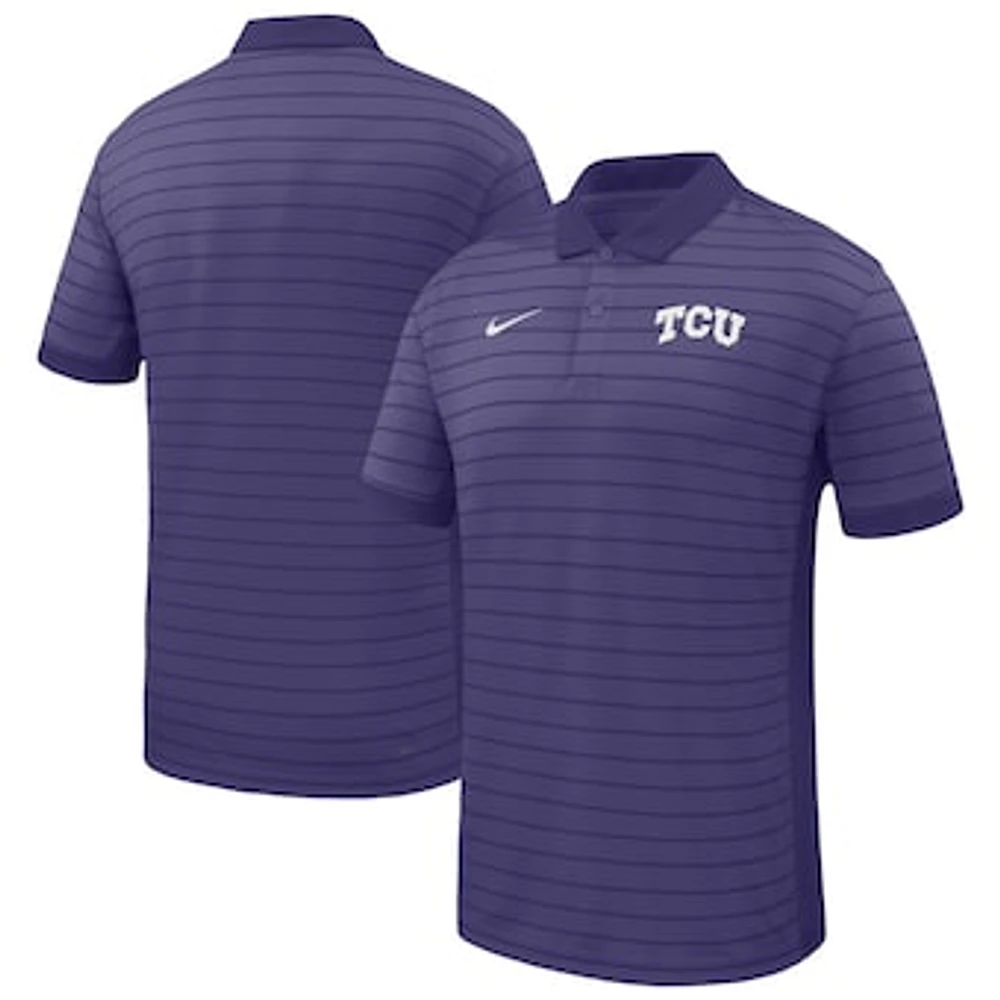 Men's Nike Purple TCU Horned Frogs 2025 Early Season Coaches Sideline Victory Stripe Performance Polo